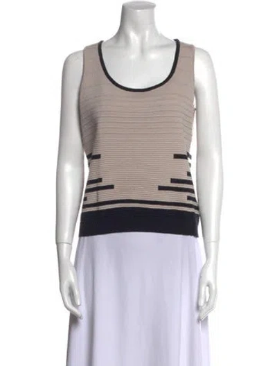 Pre-owned St John Wool Printed Sweater In Black