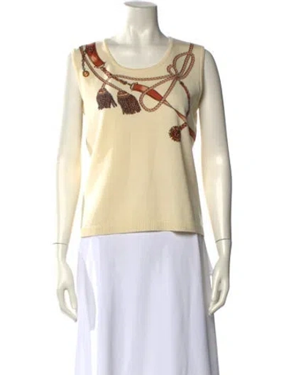 Pre-owned St John Wool Printed Sweater In Neutral