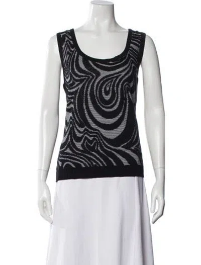 Pre-owned St John Wool Printed Sweater W/ Tags In Black