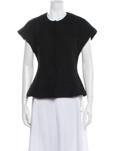 Pre-owned St John Wool Puffer Vest In Black