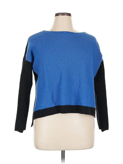 Pre-owned St John Wool Pullover Sweater In Blue