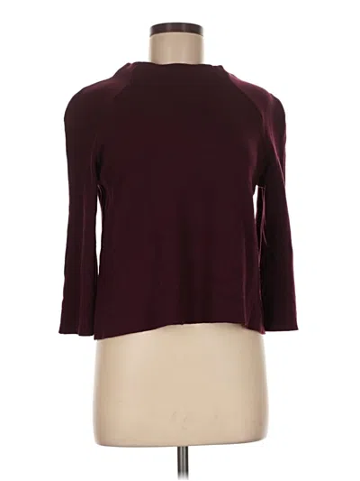 Pre-owned St John Wool Pullover Sweater In Burgundy