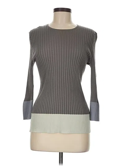 Pre-owned St John Wool Pullover Sweater In Gray