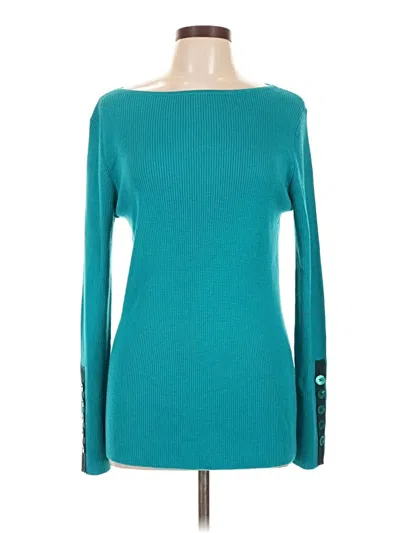 Pre-owned St John Wool Pullover Sweater In Teal