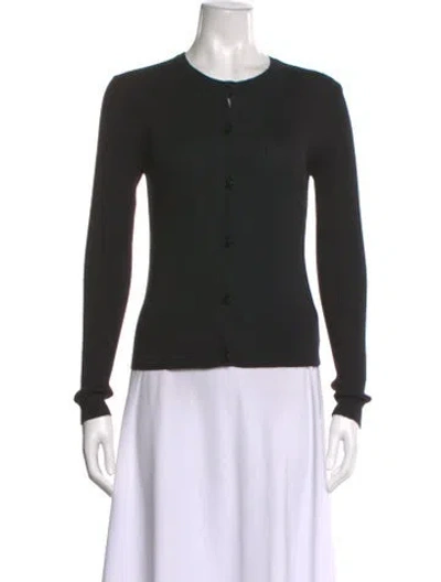 Pre-owned St John Wool Scoop Neck Sweater In Black