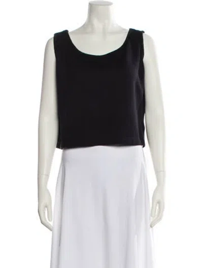 Pre-owned St John Wool Scoop Neck Sweater In Black