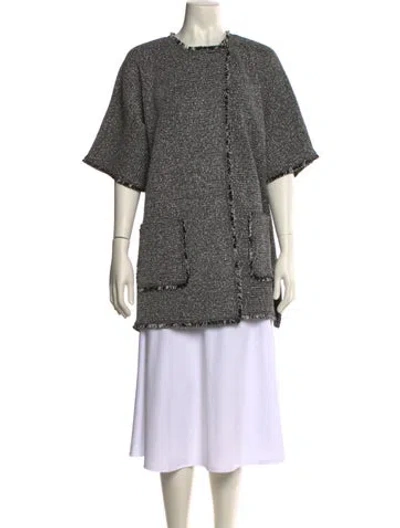 Pre-owned St John Wool Scoop Neck Sweater In Black