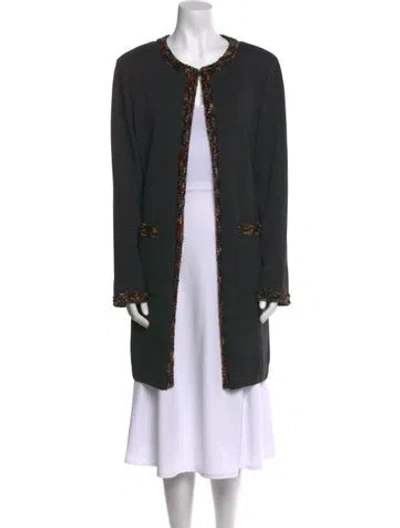 Pre-owned St John Wool Scoop Neck Sweater In Black