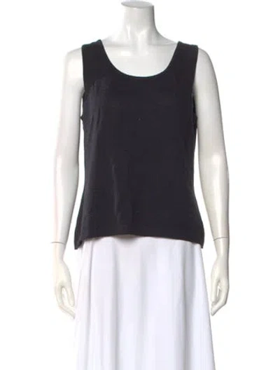 Pre-owned St John Wool Scoop Neck Sweater In Black