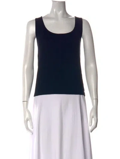 Pre-owned St John Wool Scoop Neck Sweater In Black