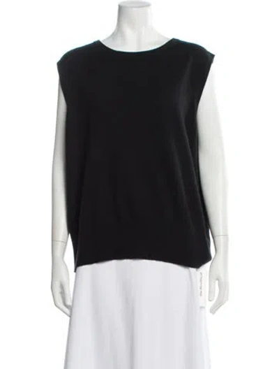 Pre-owned St John Wool Scoop Neck Sweater In Gray