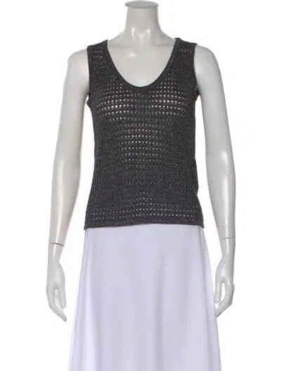 Pre-owned St John Wool Scoop Neck Sweater In Multi