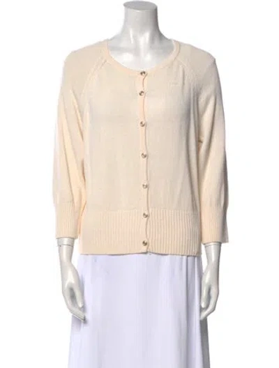Pre-owned St John Wool Scoop Neck Sweater In Neutral