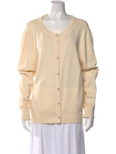 Pre-owned St John Wool Scoop Neck Sweater In Neutral