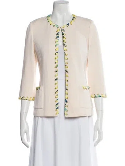 Pre-owned St John Wool Scoop Neck Sweater In Neutral