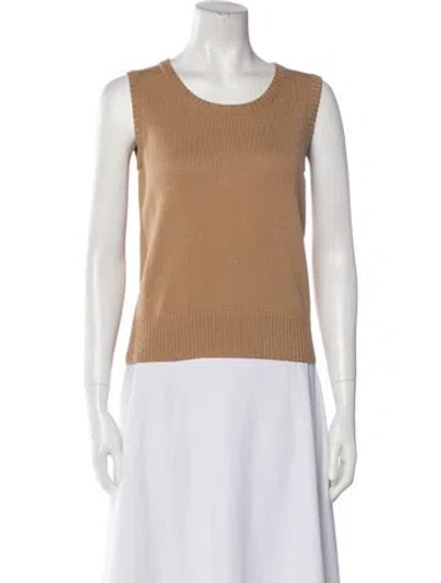 Pre-owned St John Wool Scoop Neck Sweater In Neutral