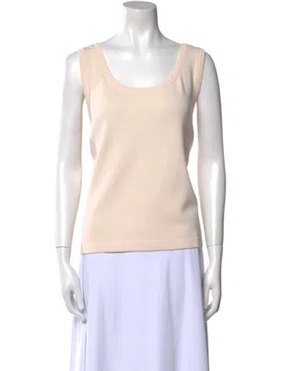 Pre-owned St John Wool Scoop Neck Sweater In Neutral