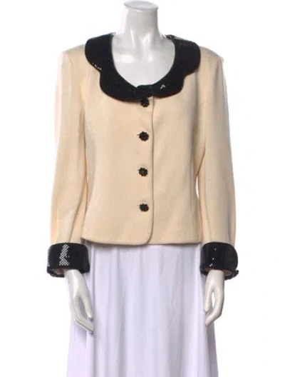 Pre-owned St John Wool Scoop Neck Sweater In Neutral