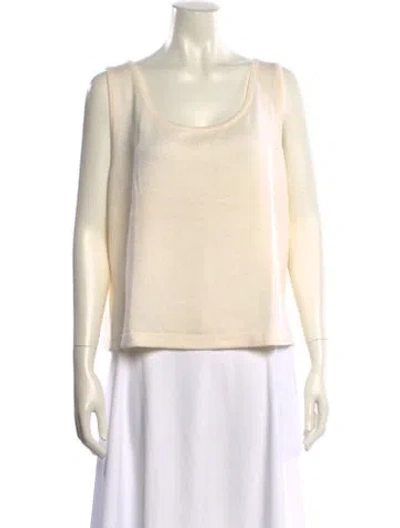 Pre-owned St John Wool Scoop Neck Sweater In Neutral