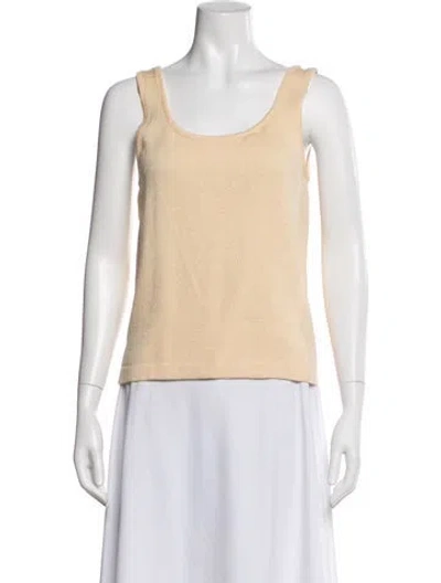 Pre-owned St John Wool Scoop Neck Sweater In Neutral