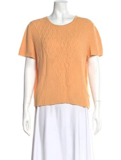 Pre-owned St John Wool Scoop Neck Sweater In Orange