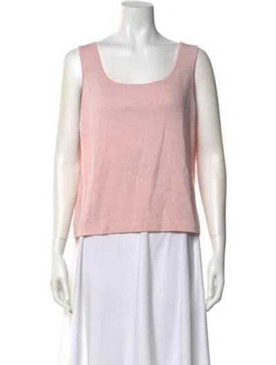 Pre-owned St John Wool Scoop Neck Sweater In Pink