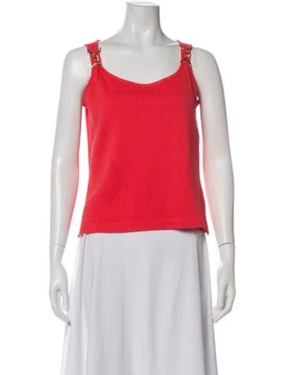 Pre-owned St John Wool Scoop Neck Sweater In Pink