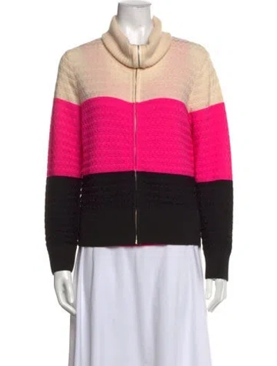 Pre-owned St John Wool Scoop Neck Sweater In Pink
