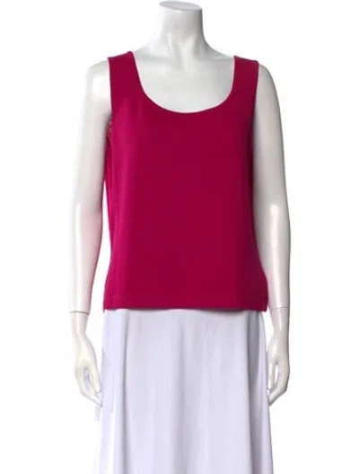 Pre-owned St John Wool Scoop Neck Sweater In Purple