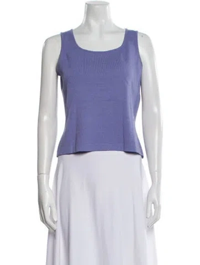 Pre-owned St John Wool Scoop Neck Sweater In Purple