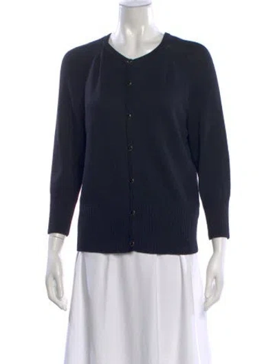 Pre-owned St John Wool Scoop Neck Sweater W/ Tags In Blue
