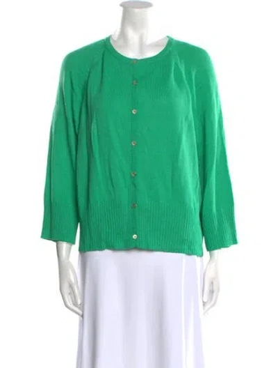 Pre-owned St John Wool Scoop Neck Sweater W/ Tags In Green