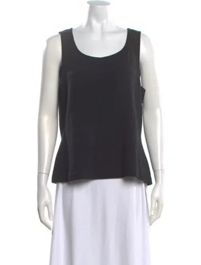 Pre-owned St John Wool Scoop Neck Top In Blue