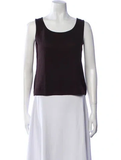 Pre-owned St John Wool Scoop Neck Top In Brown