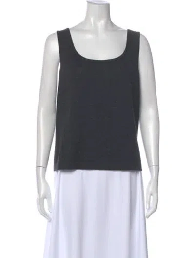 Pre-owned St John Wool Scoop Neck Top In Gray