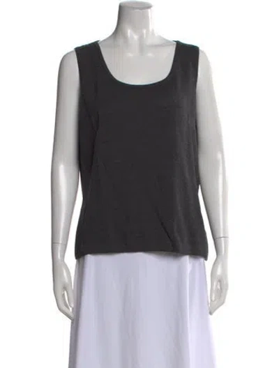 Pre-owned St John Wool Scoop Neck Top In Gray
