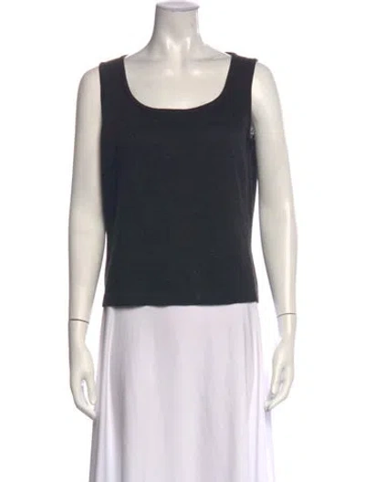 Pre-owned St John Wool Scoop Neck Top In Grey