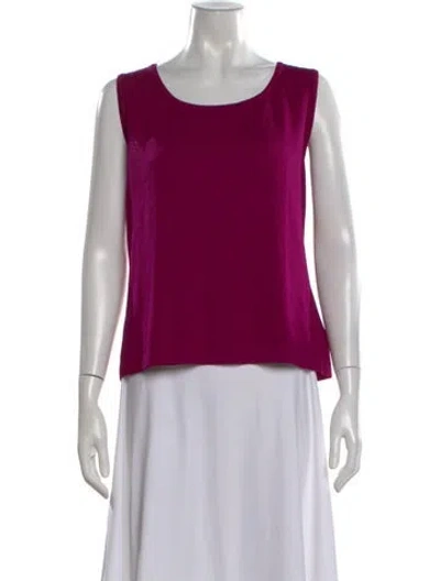 Pre-owned St John Wool Scoop Neck Top In Multi