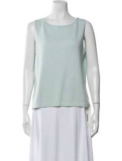 Pre-owned St John Wool Scoop Neck Top In Multi