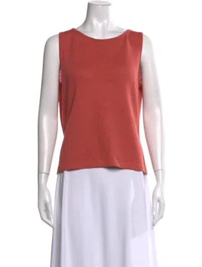 Pre-owned St John Wool Scoop Neck Top In Orange