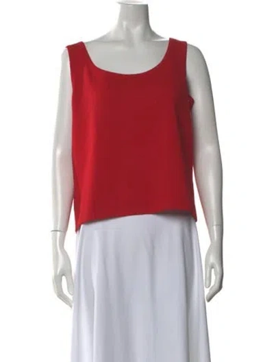 Pre-owned St John Wool Scoop Neck Top In Pink
