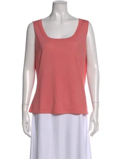 Pre-owned St John Wool Scoop Neck Top In Pink