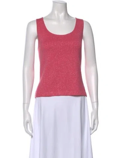 Pre-owned St John Wool Scoop Neck Top In Pink