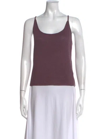 Pre-owned St John Wool Scoop Neck Top In Purple
