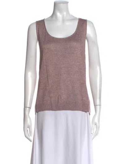 Pre-owned St John Wool Scoop Neck Top In Purple