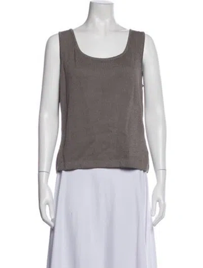 Pre-owned St John Wool Scoop Neck Top In Purple