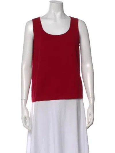 Pre-owned St John Wool Scoop Neck Top In Red