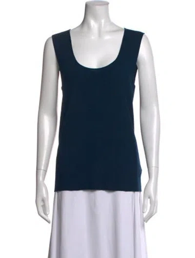 Pre-owned St John Wool Scoop Neck Top W/ Tags In Green