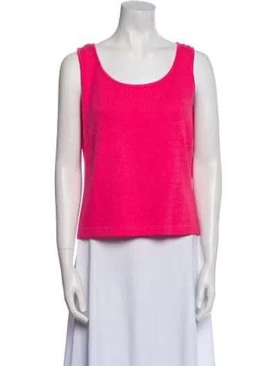 Pre-owned St John Wool Scoop Neck Top W/ Tags In Pink