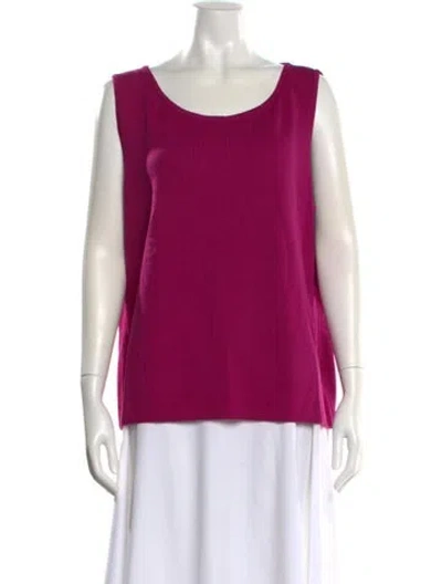 Pre-owned St John Wool Scoop Neck Top W/ Tags In Pink
